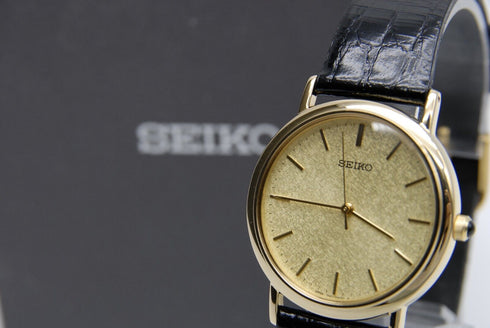 【 N MINT+++ w/ BOX 】 Vintage SEIKO 7N01-HZB0 32mm Gold Dial Quartz Men's Watch